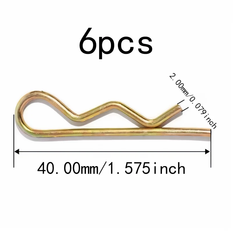 6 pcs 2*40mm M2 M2*40mm Spring Retaining Pins, Reusable Spring Steel, High Quality, Multipurpose Versatile