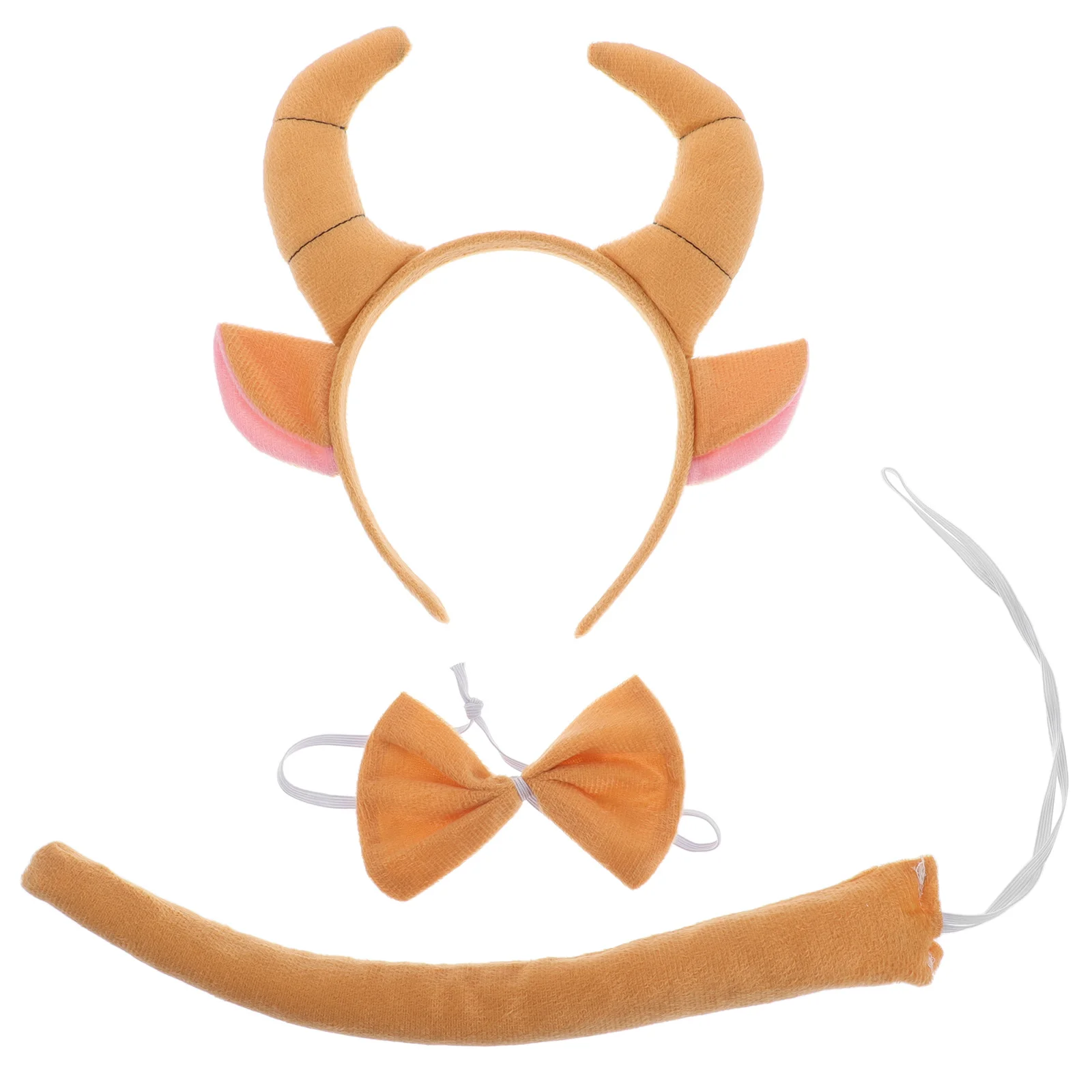 ที่คาดผมเขาแกะ 1 ชิ้น พร้อมโบว์ผูกผม หางปลอม อุปกรณ์แต่งกายคอสเพลย์สัตว์ สำหรับงานปาร์ตี้คริสต์มาส ฮาโลวีน และการแสดงบนเวที