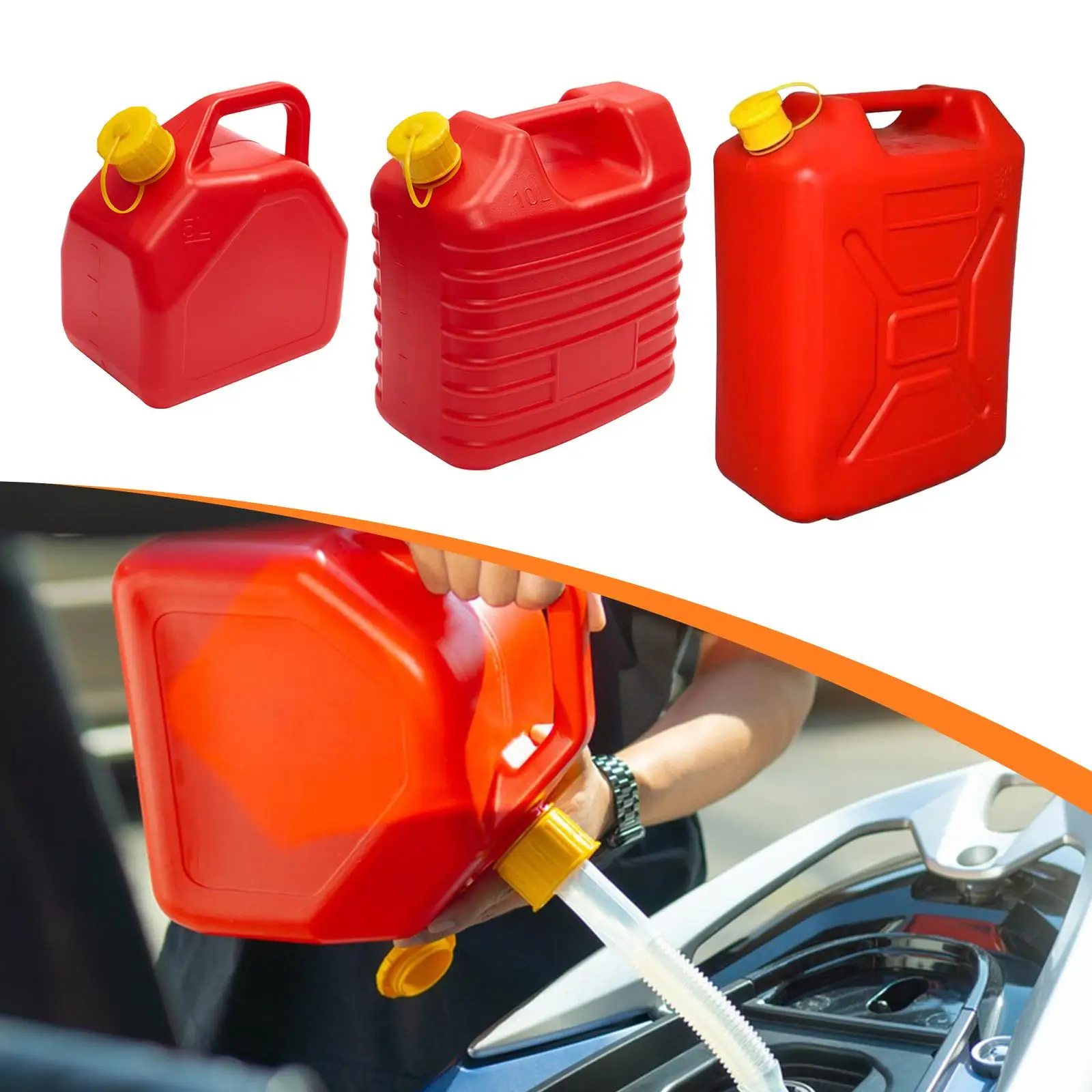 Portable Can Liquid Canister Water Container Versatile Auto Tank Petrol Storage Tank for Emergency Car Off Road