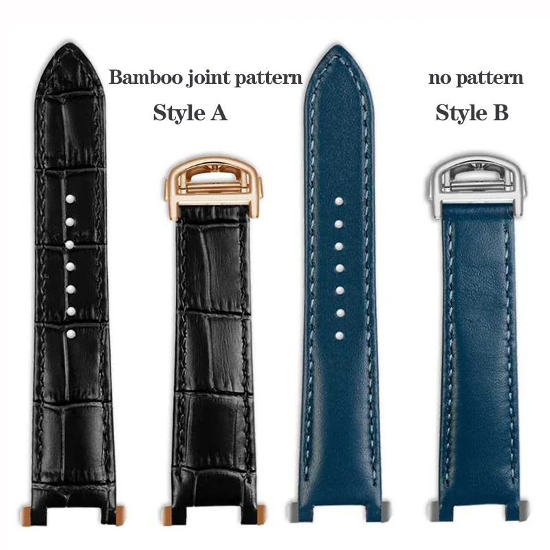 New Quick Release Built-in Steel Leather Watchband for Car-tier PASHA Series WSPA0013/0012 W2PA0014 Strap Bracelet 19*12mm