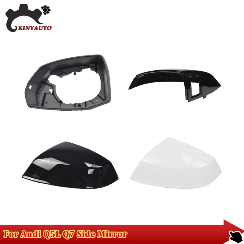 

For Audi Q5L Q7 17-22 Side External Rearview Mirror Assy Lens Glass Turn Signal Light Lamp Lower Lid Shell Frame Cover Holder