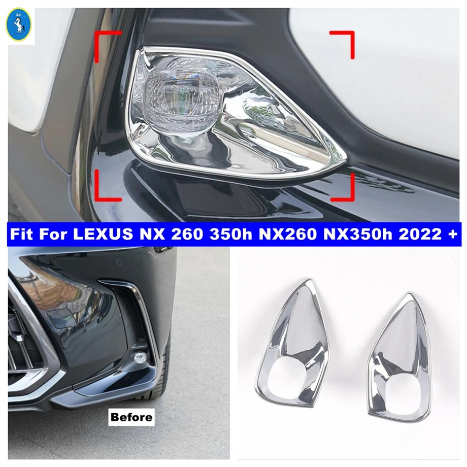 Exterior Front Bumper Fog Lights Lamps Decoration Ring Cover Trim Accessories Fit For LEXUS NX 260 350h NX260 NX350h 2022 2023