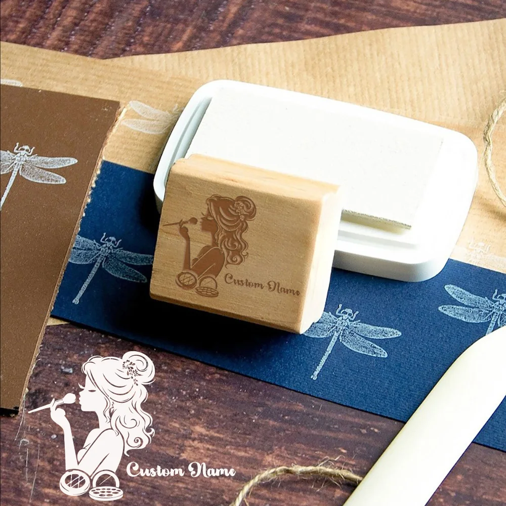 1PC Vintage Customizable Name Wooden Seal For Small Business & Office Use Custom Name Wooden Stamp Provide Convenience for Perfe