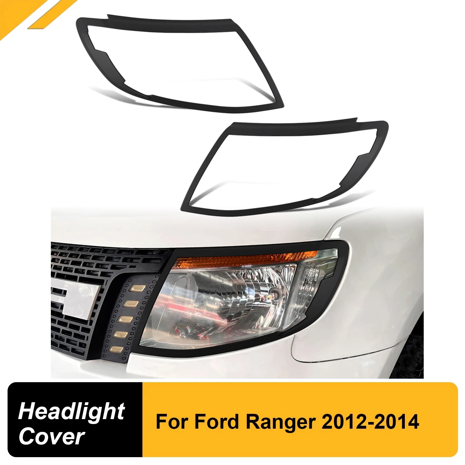 

Car Head Light Surround Covers Trim For Ford Ranger PX MK T6 2012- 2014 XL XLT XLS Wildtrak Limited Front Lamp Hoods Accessories