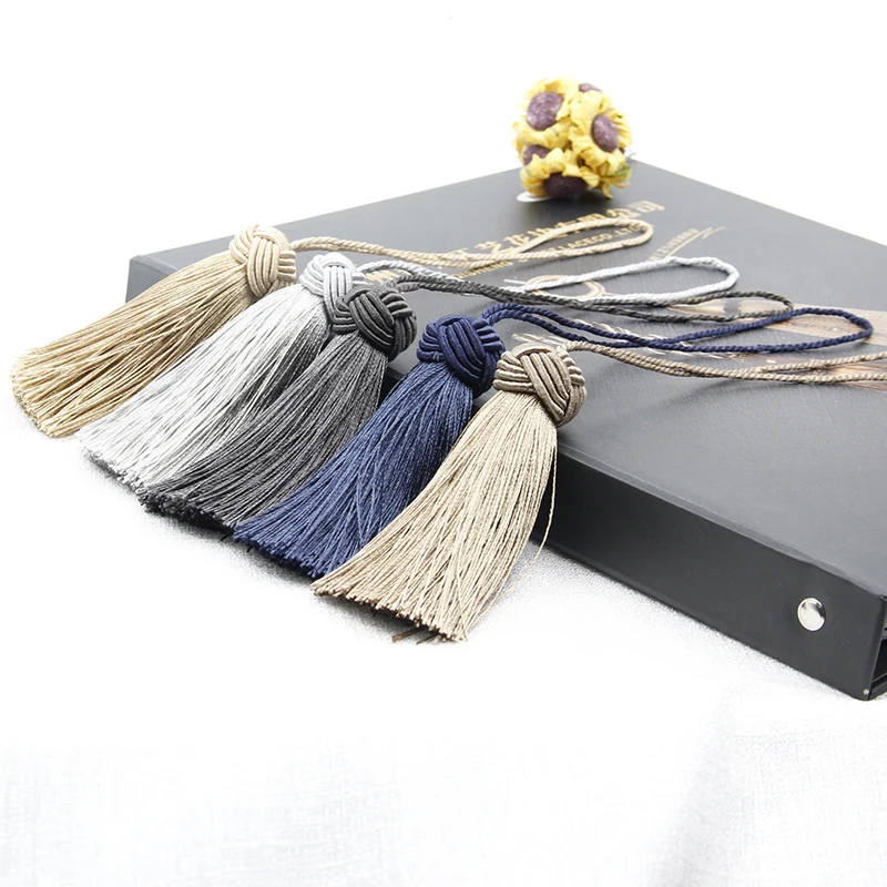 2Pcs Small Tassel Fringe Curtain Tieback Pendant DIY Cord Party Tassel Trim Curtains Decor Accessories Tassels Ribbon