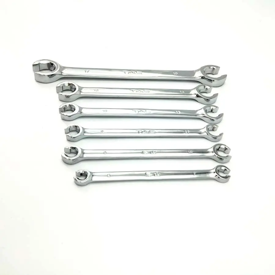 

6Pcs Metric Flare Nut Spanners Wrench Kit 6mm-19mm For Gas Brake AC Diesel Lines