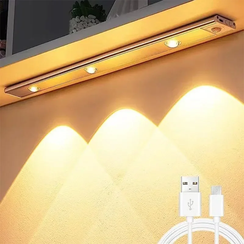 Lampu malam LED, Sensor gerakan nirkabel Ultra tipis Lampu pendingin anggur 3 warna untuk lemari dapur kamar tidur lemari pencahayaan dalam ruangan