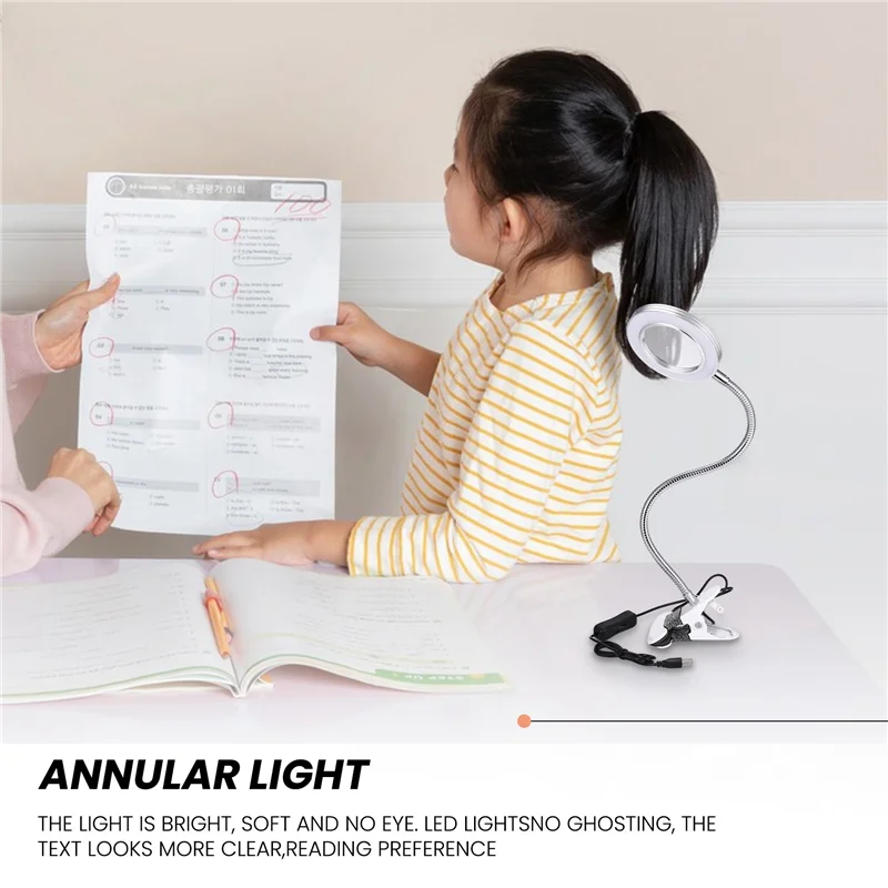 

【Party-Decoration】Desk Table Top 8X Magnifying Glass Beauty Nail Salon Tattoo Magnifier Lamp Light