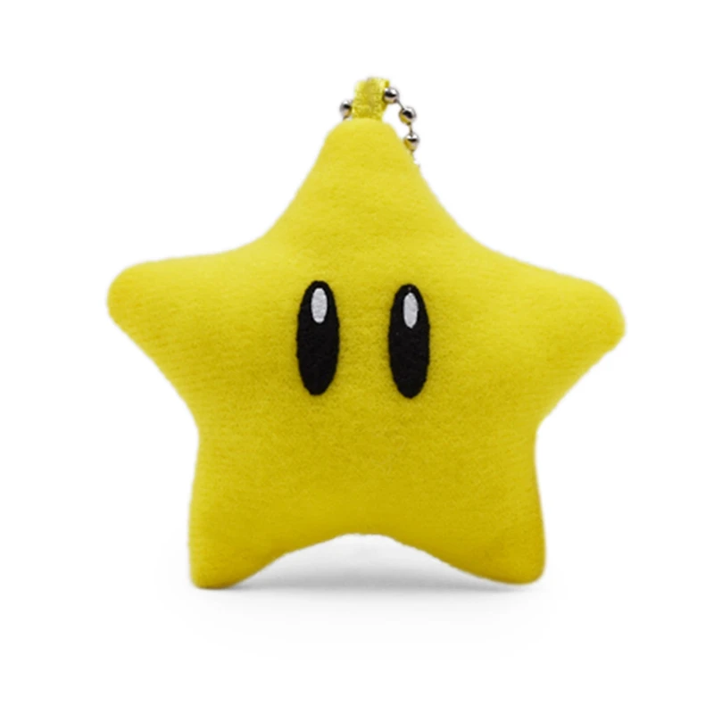 Kawaii Mario Bros Groene Yoshi Zachte Pluche Sleutelhanger Speelgoed Geel Super Ster Blok Knuffels Peluche Hangers Poppen