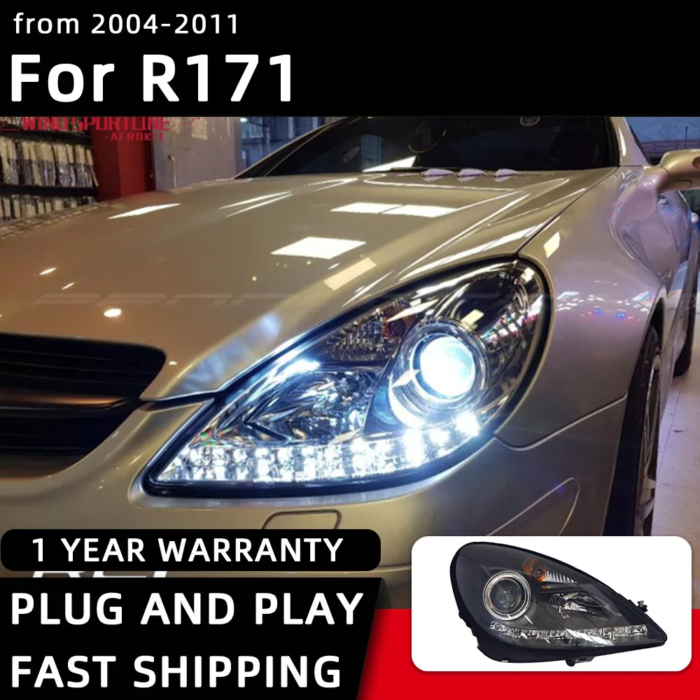 Headlight For Benz R171 LED Headlights 2004-2011 SLK200 SLK230 Head Lamp  Car Styling DRL Signal Projector Lens Auto Accessories