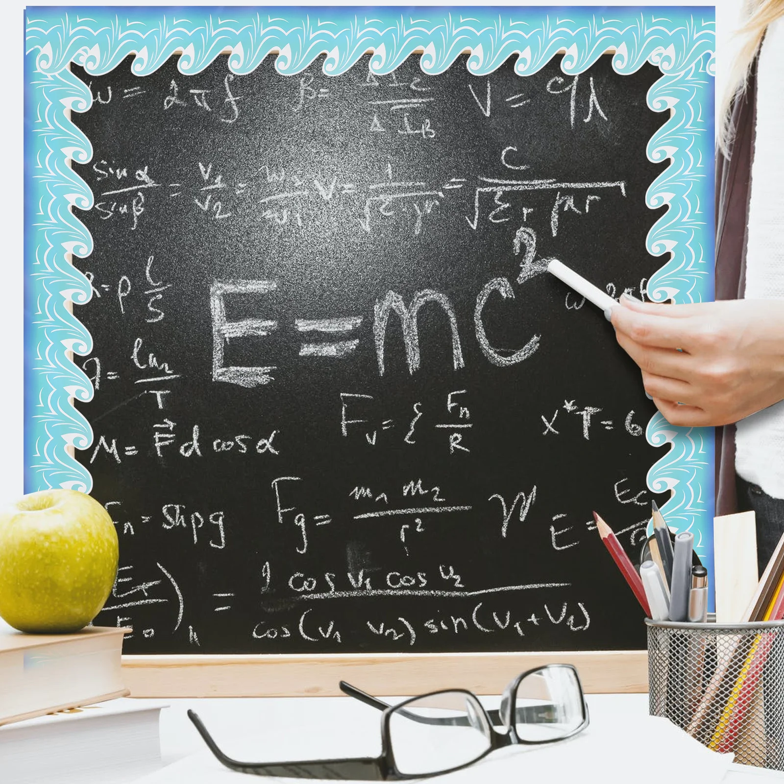 Bulletin Board Trim Sticker Adhesive Waterproof Self-Adhesive Classroom Borders Blackboard Border Trim Cartoon Border