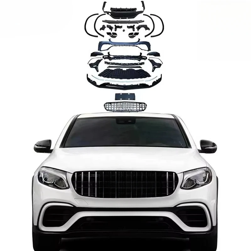 

Car Bumpers Kit forCoupe C253 (GLC300/Facelift) - 63 Style Rear Bumper, Grill, Inner & Lip Pipe