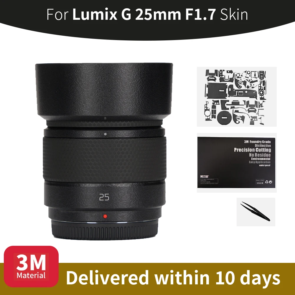 Para Panasonic Lumix 25mm piel Lumix G 25mm F1.7 lente de cámara piel antiarañazos lente de cámara pegatina película protectora