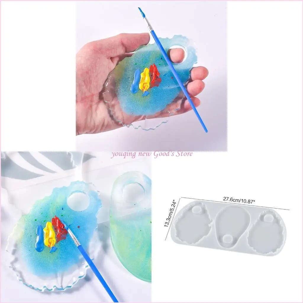 

57QA DIY Crystal Epoxy Abrasive Irregular Lace Big Tag Pendant Silicone Mold