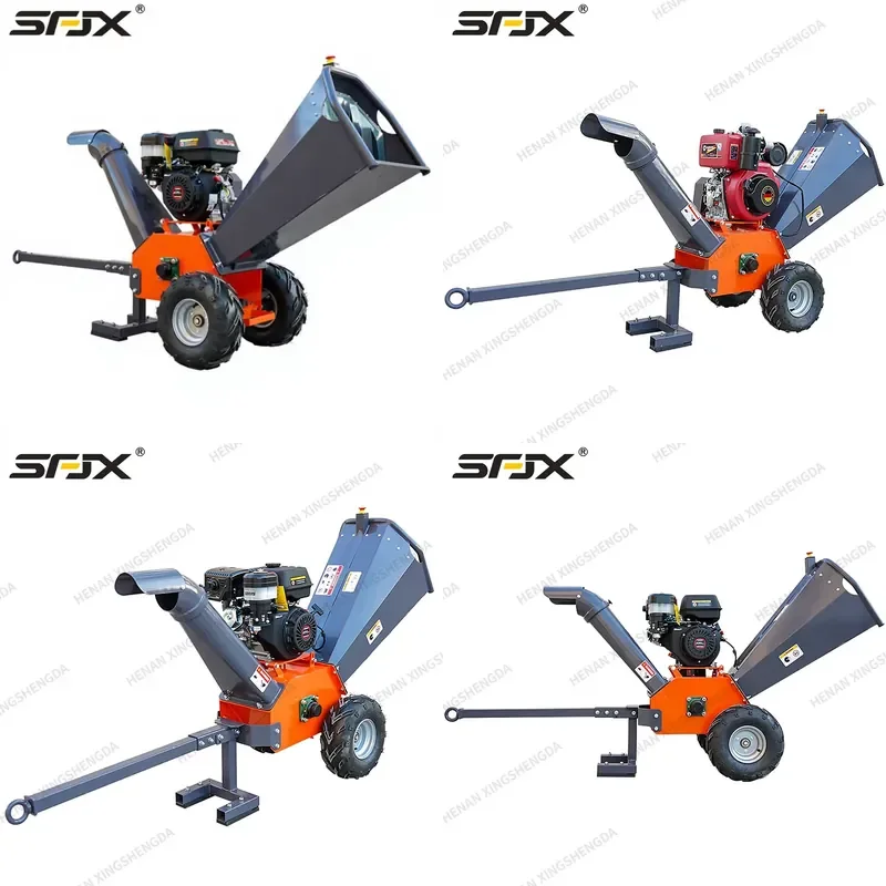 High Output Mobile Small Tree Branch Leaf Wood Crusher Log Shredder Engine-Powered Sawdust Production Machine Easy to Operate