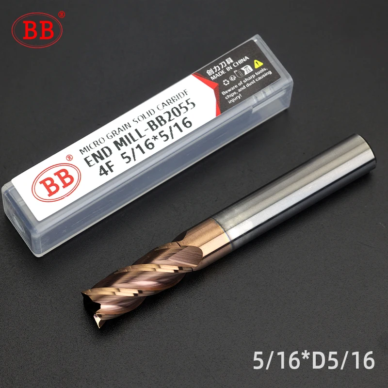BB 1/8 3/16 1/4 5/16 3/8 1/2 5/8 Imperial pulgadas fresa de carburo CNC herramienta de corte de fresado 2 3 4 flauta 3.175 12,7 Metal acero
