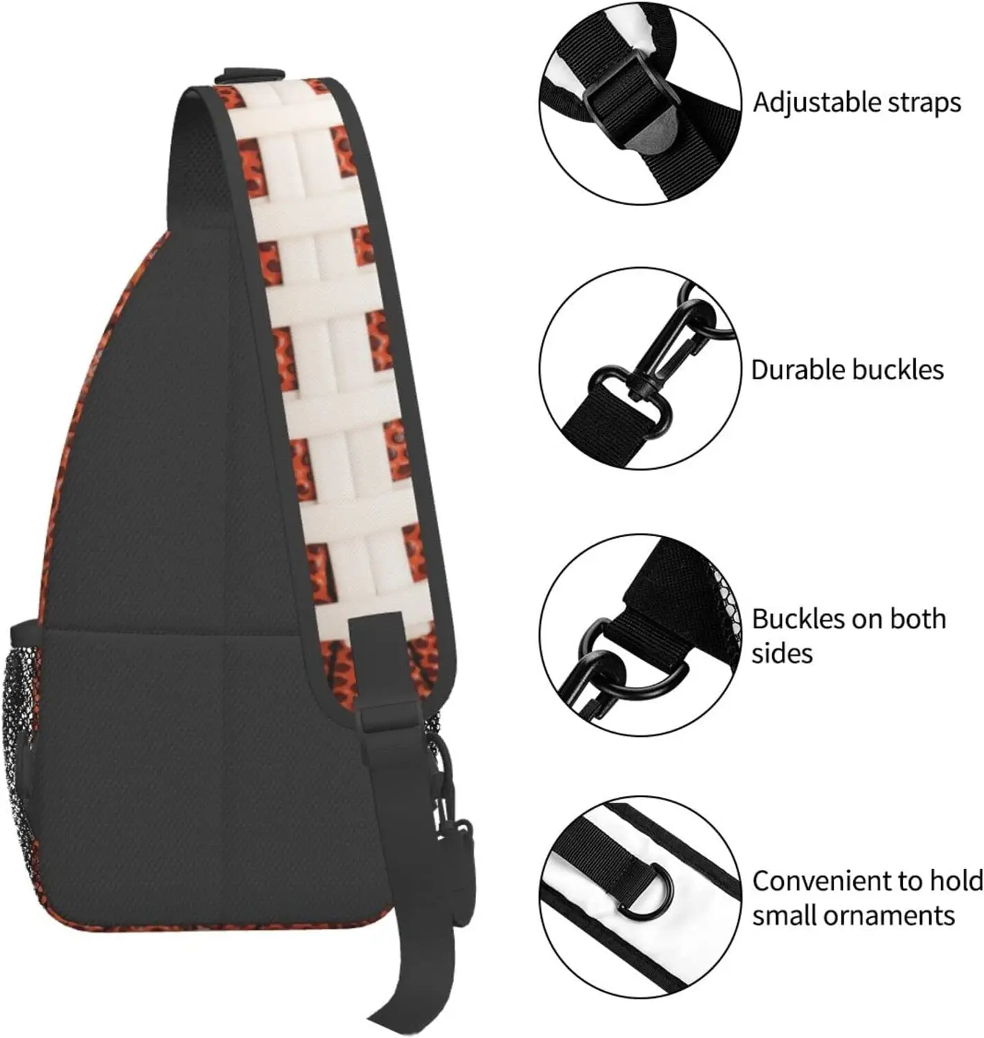 American Football Sling Backpack Crossbody Shoulder Bags For Men Women Trendy Casual Adjustable Chest Bag Daypacks For Hiking