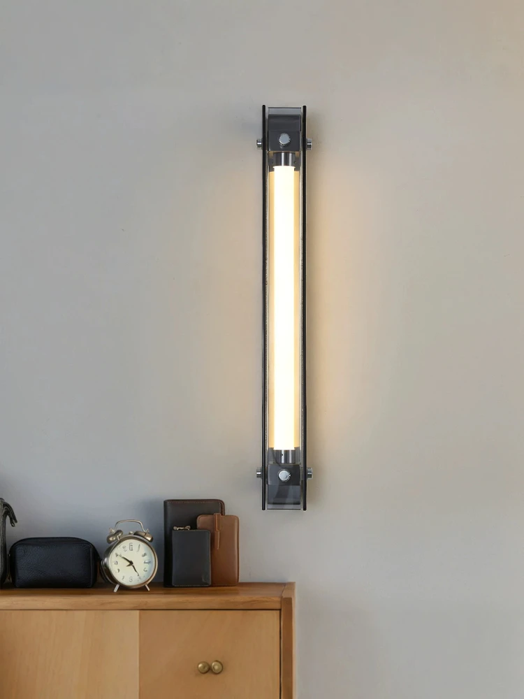 Industrial style wall lamp new Bauhaus clothing store showroom glass strip lamp living room bedroom corridor wall lamp