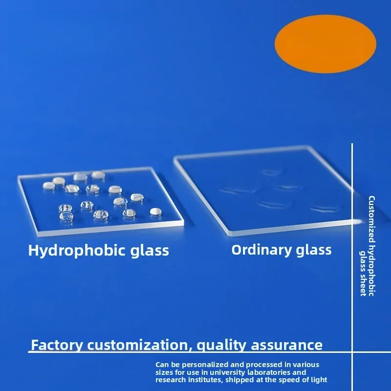 Hydrophobic & Hydrophilic Coated Glass Slides, 20-100mm, High Transmission Substrate Customizable for Lab Use