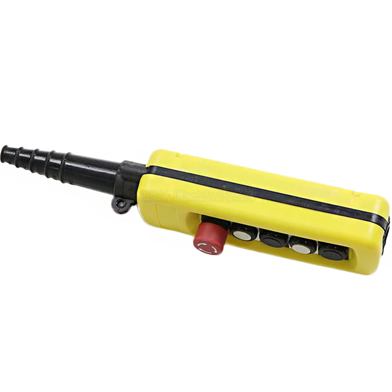 1Pcs XAC-A4713 Rain-proof Type Crane Button Control Switch Box for Hoist Up Down Left Right Emergency Stop Yellow