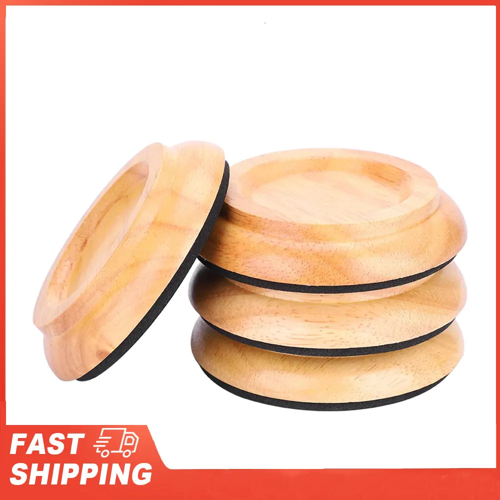 4 قطع من وسادات قدم البيانو المستديرة من خشب الزان مجموعة ملحقات أكواب البيانو المستقيمة #1