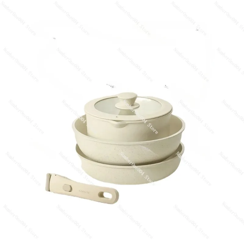 detachable handle  household  set Non-stick surface full set frying pan soup pan Frying pan baby