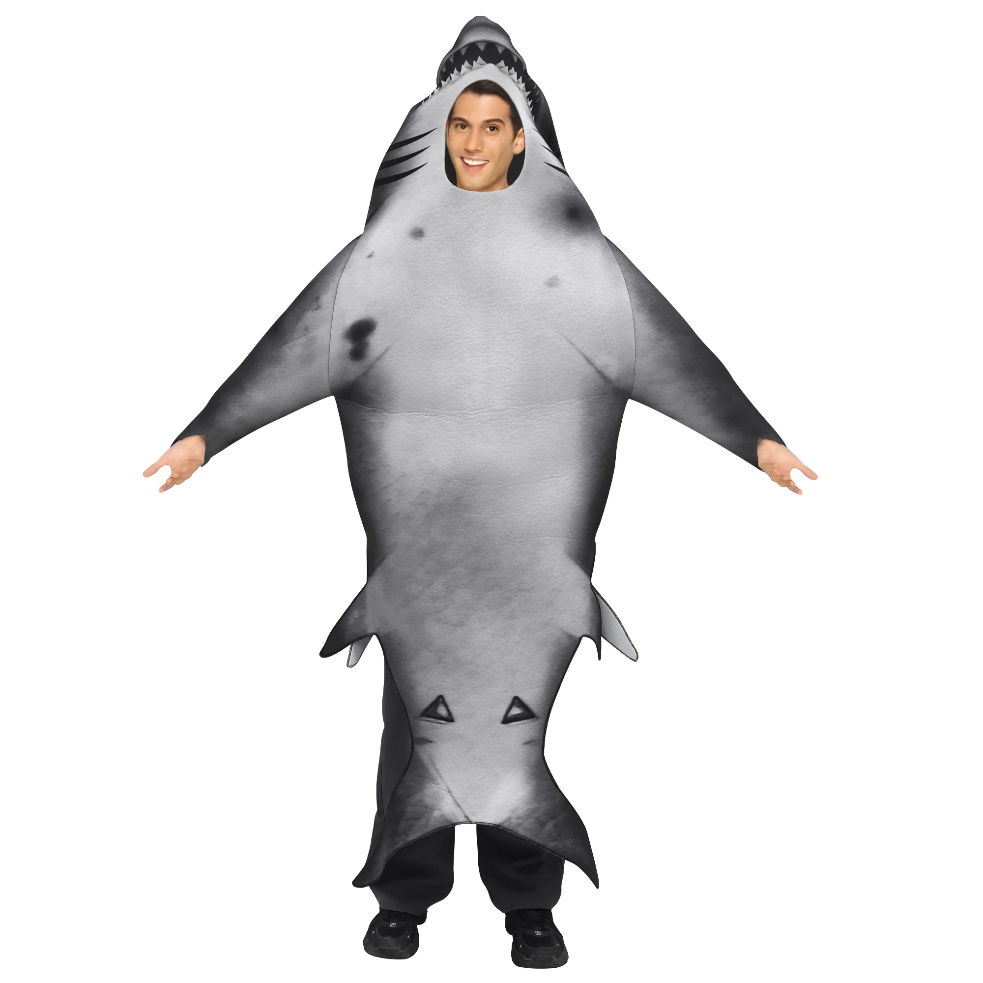 Zawaland Halloween Adult Cosplay Shark Costume Holiday Party Funny Onesie Stage Costume Men Women Carnival Performance Clothes