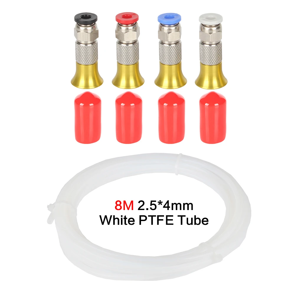 3D-Drucker-Teile, Filament-Trockner-Box, 2,5 x 4 mm, PTFE-Schlauch, DIY-Trockenbox, PC4-M6, pneumatischer Anschluss mit Mutter für PLA-ABS-Filamente