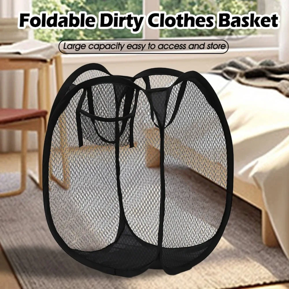 

Household ventilated mesh laundry basket storage box, large capacity foldable portable laundry basket