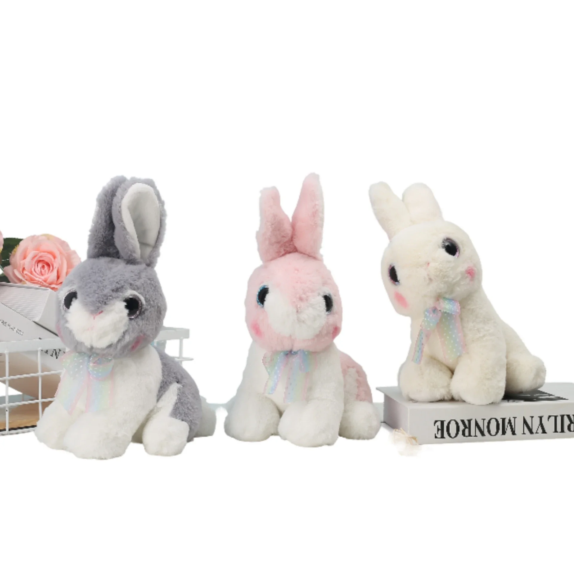 

Милый Плюшевый Кролик с имитацией животного, кролик, плюшевые игрушки для мальчиков и девочек, подарки на день рождения, пасхальные аксессуары, украшение