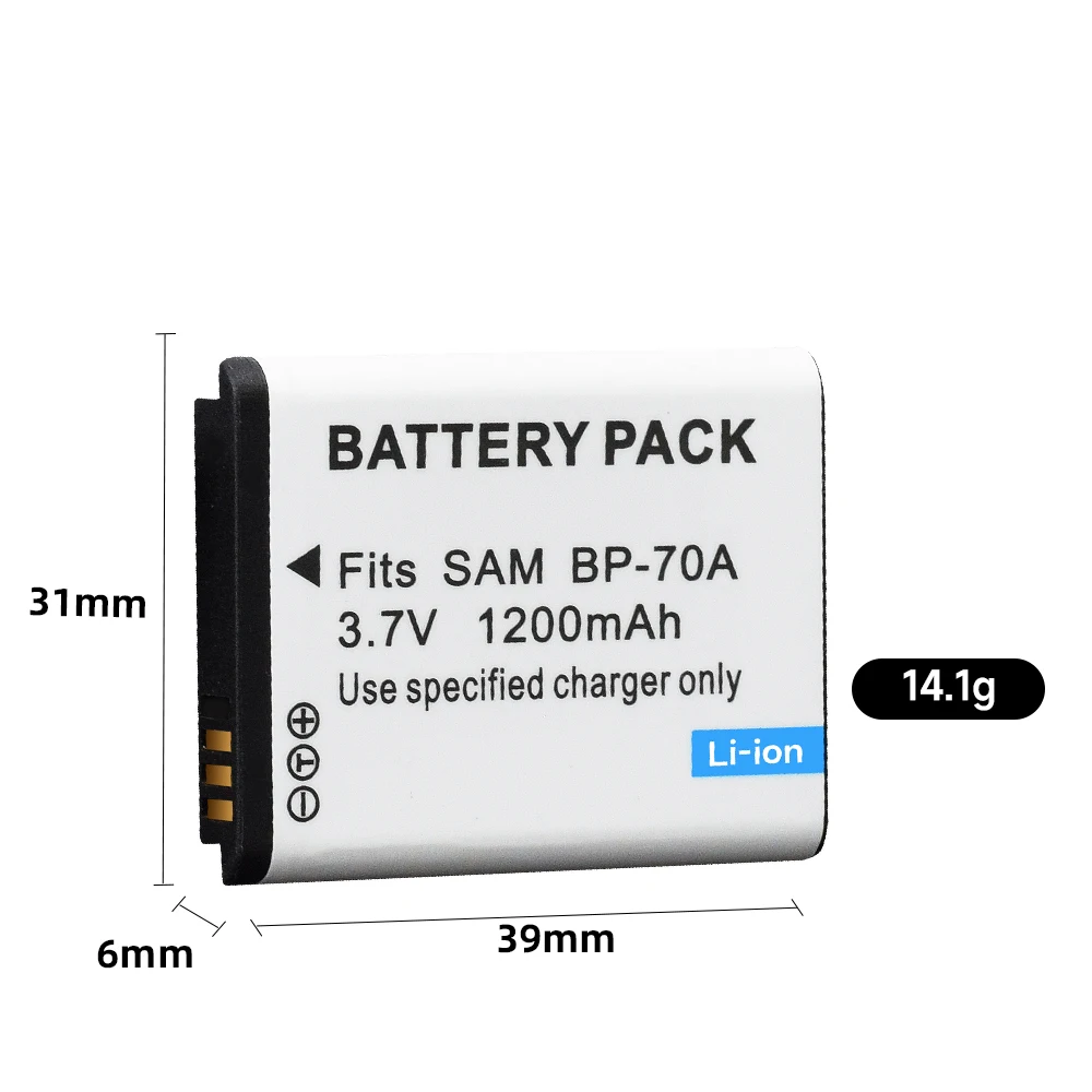 Batería de cámara CITYORK BP70A, BP-70A, bp 70a, para SAMSUNG PL80, PL90, PL100, PL101, PL120, PL170, PL200, PL201, SL50, SL600, SL605, SL630, ES70