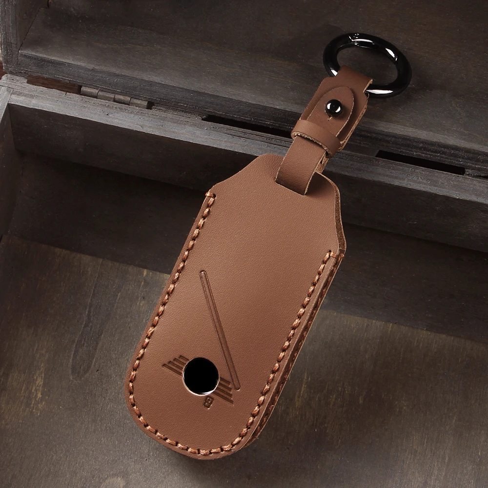 Leather 4 Bottons Car Key Case Cover Shell for 2024 Bmw Mini Cooper Countryman One 2023 MINI Accessories