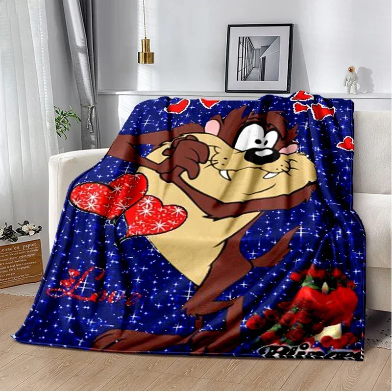 Funny cartoon-TAZ-M-MAN-anime Throws Blanket Sofa Home Hiking Picnic Beds Fashion Kids Super Soft Flannel Blanket birthday gift