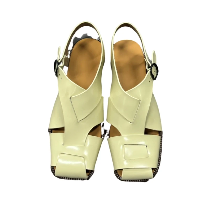 

Красивые и удобные женские нишевые сандалии, новые тканые пустые римские сандалии в стиле ретро, женские туфли на квадратном низком каблуке AD1110