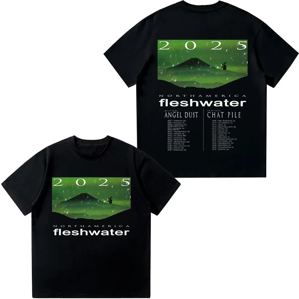

Fleshwater North America Tour 2025 T-shirts Fleshwater BandMetal Hardcore Tees Unisex Cotton T Shirt Grunge Punk Rock Heavy Tops