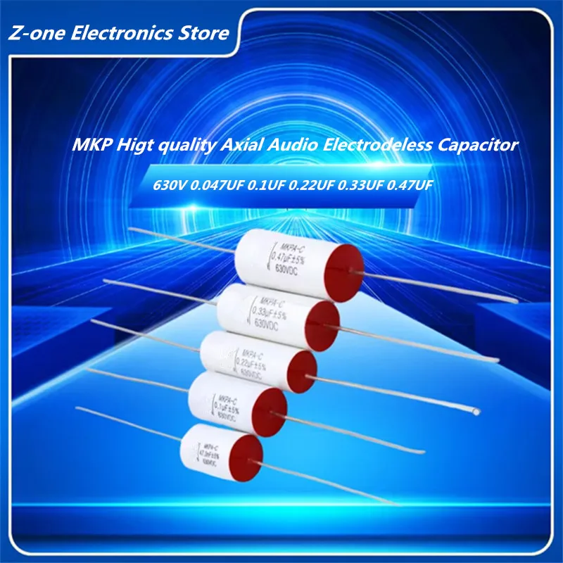 2PCS MKP Higt quality Axial Audio Electrodeless Capacitor 630V 0.047UF 0.1UF 0.22UF 0.33UF 0.47UF