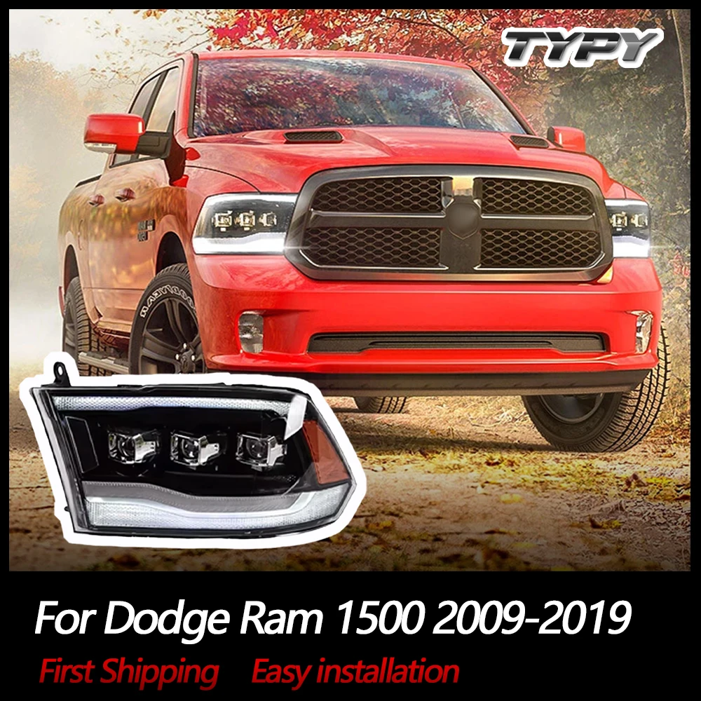 

LED Headlight Assembly For Dodge Ram 1500 2009-2019 Car LED Lights Headlamps DRL Daytime Running Light Turn Signal, 1 Set