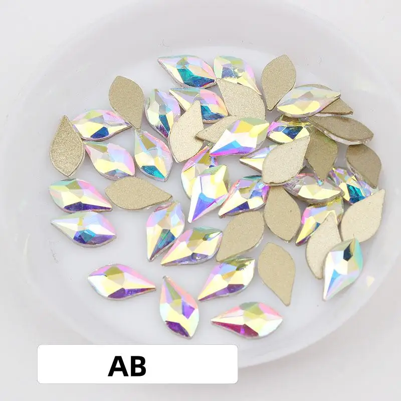 wholesale Pear shaped drop 5*10mm Flat Back Nail Rhinestone Special Crystals Art Stones 3D Personalized Decoration