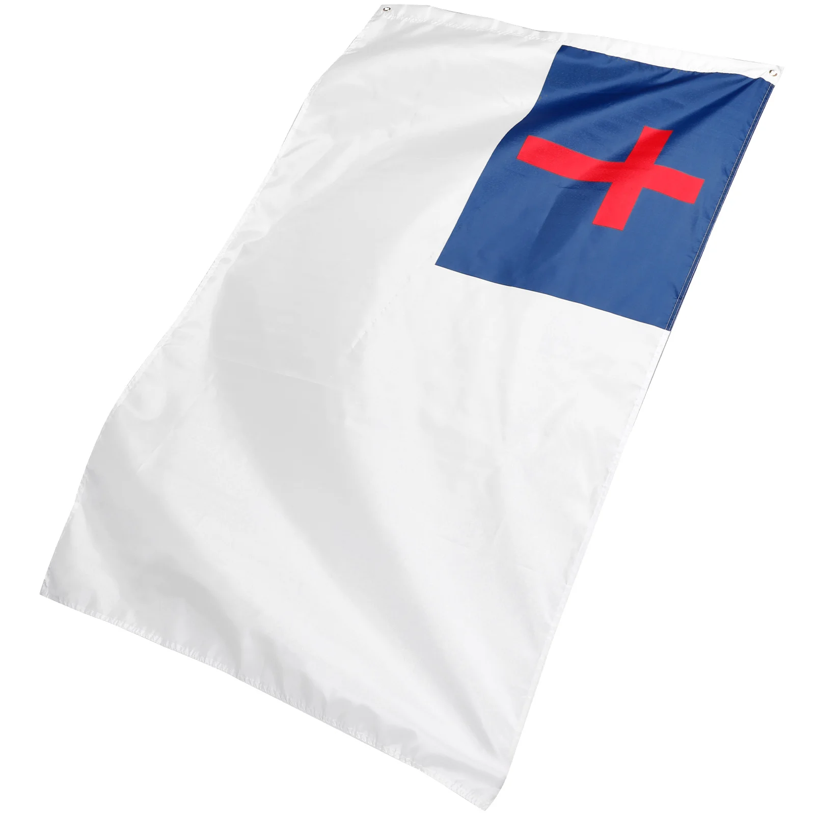 

Christian Cross Flag Outdoor Polyester Garden Banner Vibrant Patterns Metal Buckle Easy Install Faith Easter