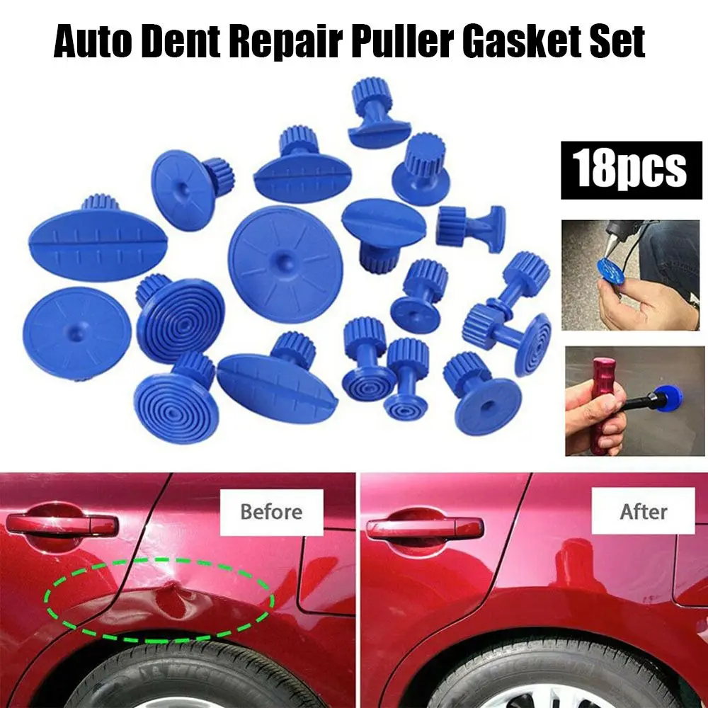 18Pcs/Set Auto Dent Repair Puller Sheet Metal Special Suction Cup Sheet Metal Depression Repair Gasket Set Car Dent Repair