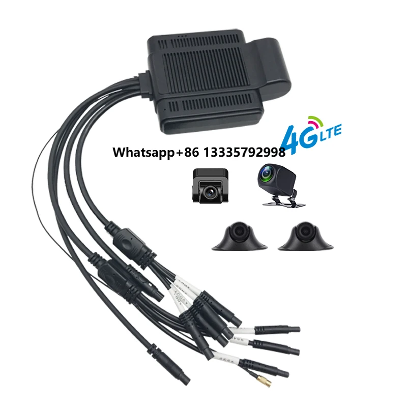 

K21 4CHs Record Mini Android 9.0 4g Dashcam with Wifi GPS Tracking Fit Cmsv6 and 9-36V Power Remote 4g Car