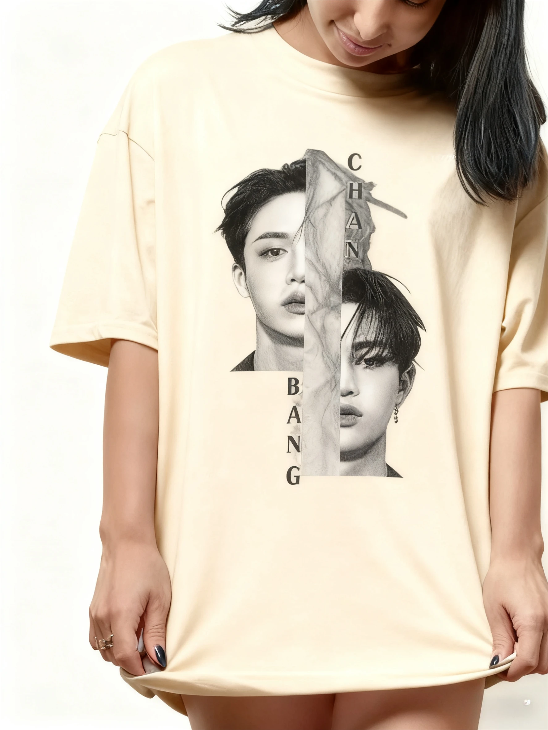 K-POP Bang Chan Wandering Kpop Pattern T-shirt Pure Cotton Short-sleeved Design Suitable for Neutral Casual Style Loose T-Shirt