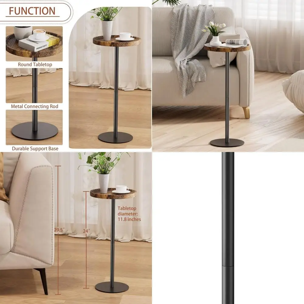 

Компактный круглый приставной столик для домашнего использования в гостиной, спальне и ванной комнате.