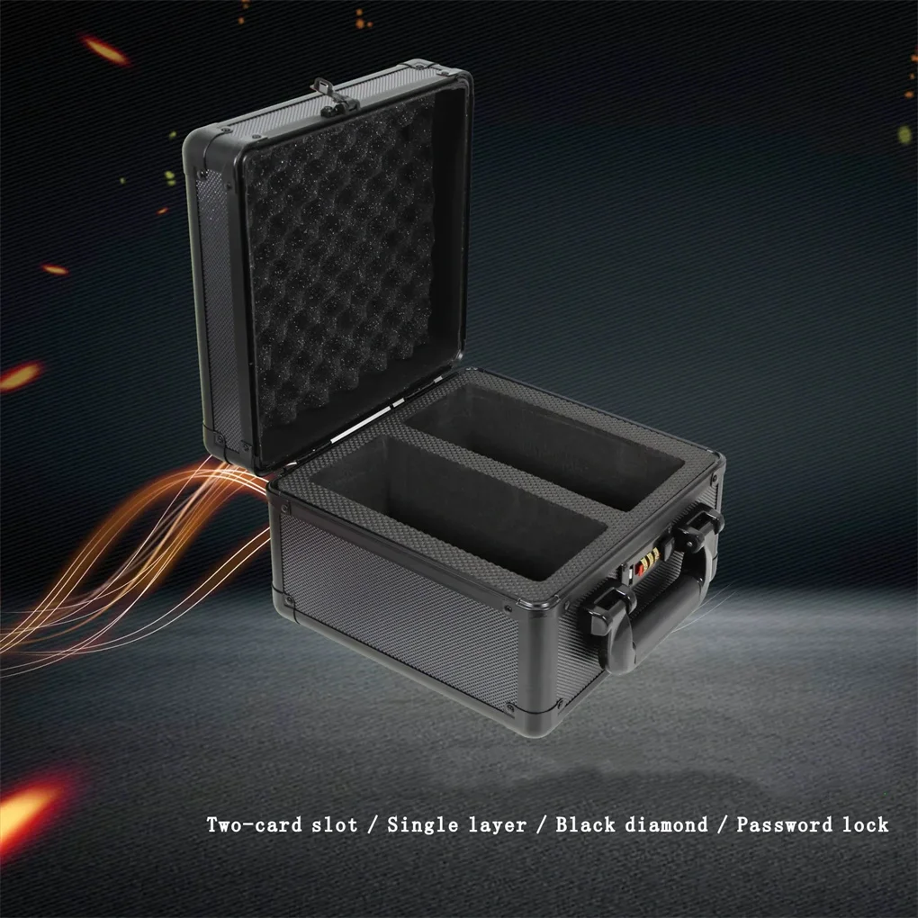 2 Slot Single Layer Aluminum Tool Box For PSA Graded Black Diamond Sports Trading Cards Storage Collector Organizer
