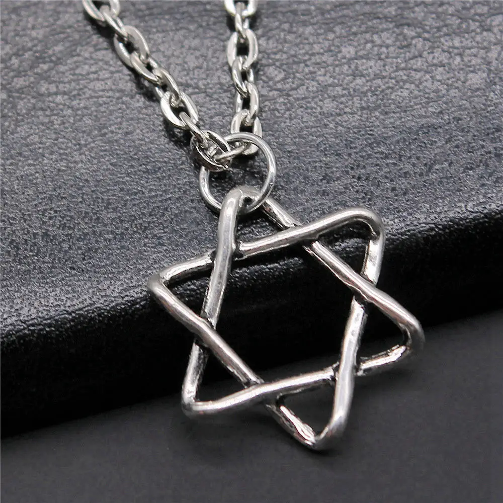1pcs Star Of David Pendants And Necklaces Findings Jewelry Tools Handmade Chain Length 43+5cm
