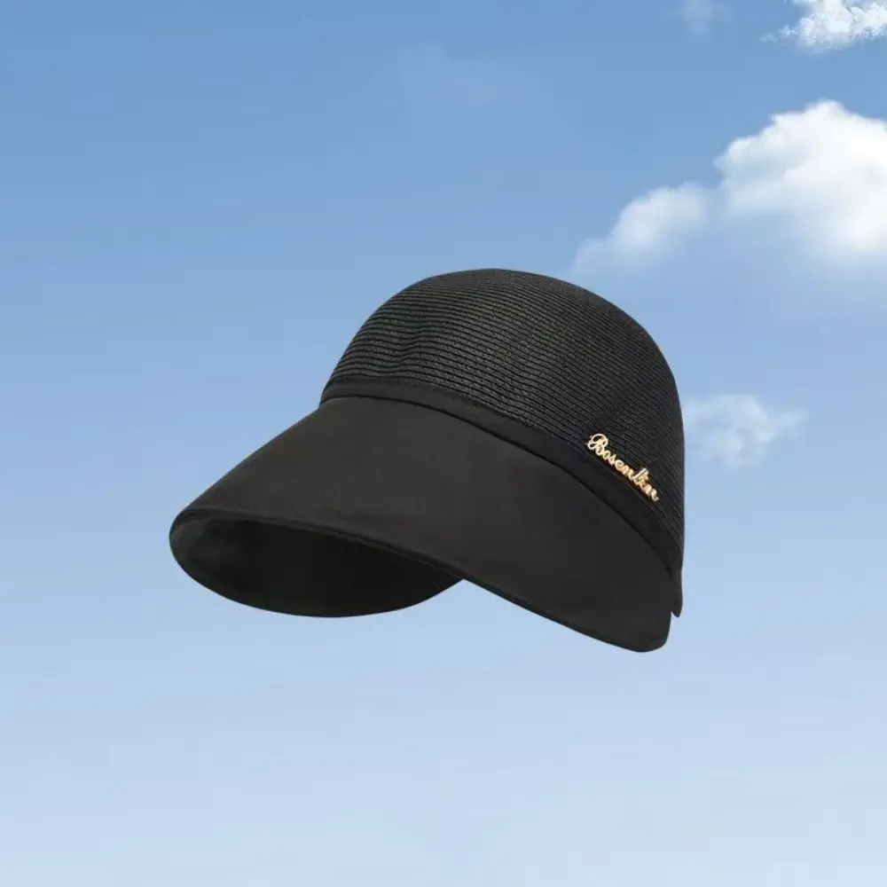 Повседневная однотонная солнцезащитная кепка с защитой от ультрафиолета, женская соломенная шляпа с широкими полями, дышащая мягкая солнцезащитная кепка, летняя кепка