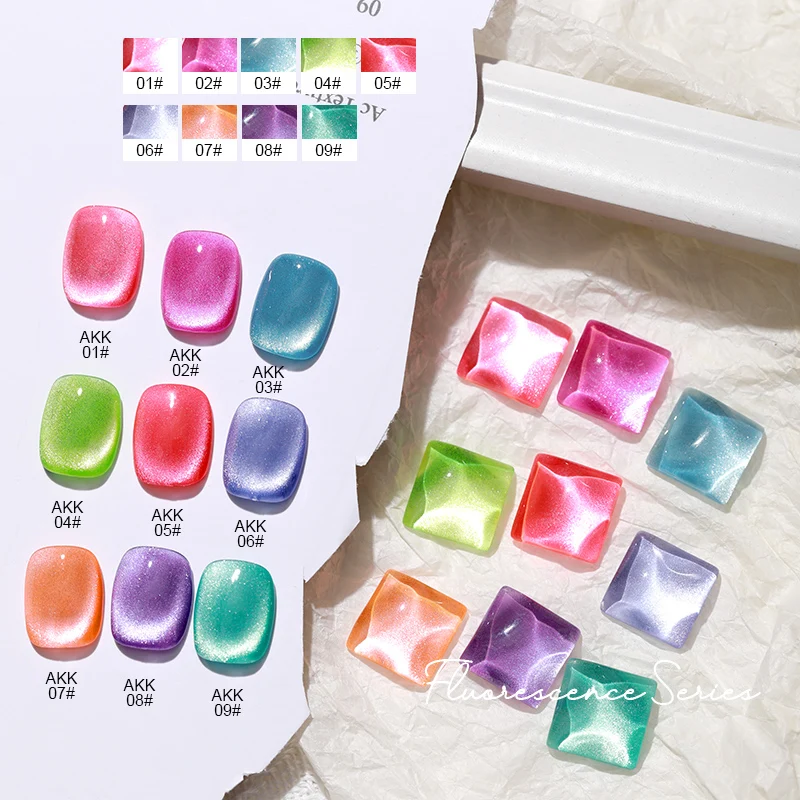 AS 15ml Neon Cat Eye Glitter Gel Nail Polish High Flash Sparkling Semi Permanent UV/LED Painting Varnish Gel Polish