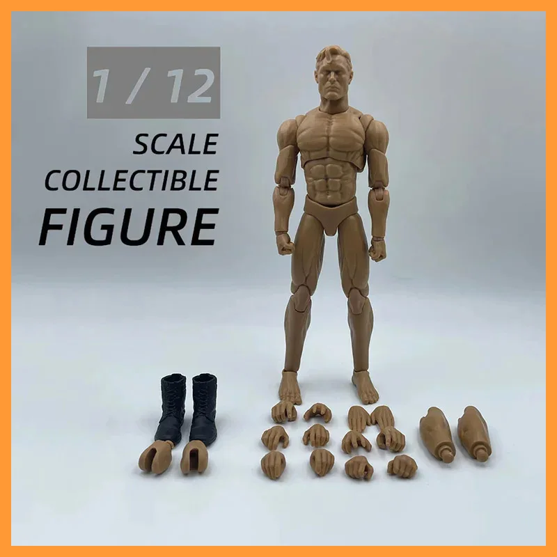 _ 1/12 масштаб мужской супер гибкий мышечный тело тела полный набор с головой Лепка обувь 6 дюймов экшн-фигурка модели игрушки