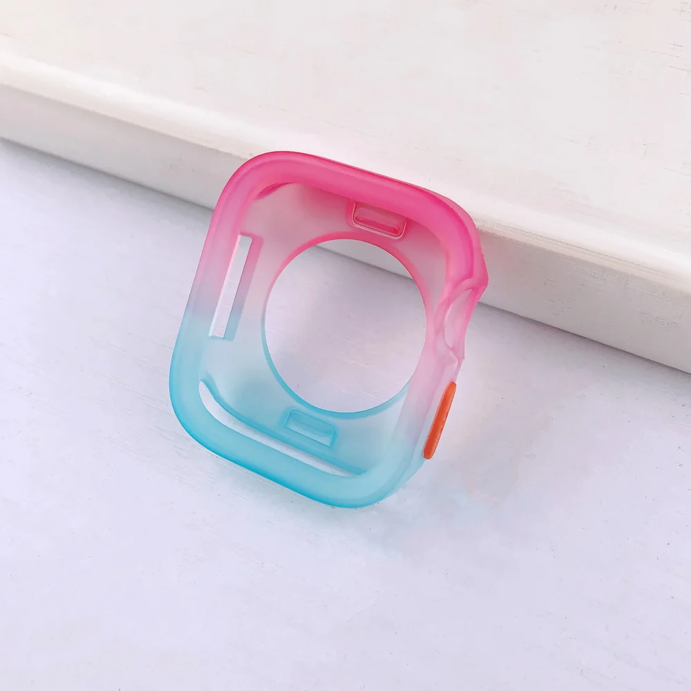 Voor Apple Watch Case 40MM 41MM 44MM 45MM Snoep Kleur Cover TPU Siliconen Beschermende Bumper Voor iWatch Serie 9 8 7 6 5 4 SE Shell