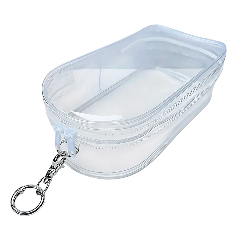 Custodia protettiva trasparente Scatola portaoggetti per bambole di peluche Borsa da esterno giocattolo con accessori per bambole portachiavi